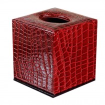 Creative Cute Leather Tissue Box Holder Alligator Pattern (Wine-red)
