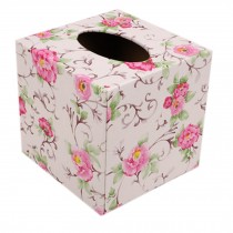Square Elegant Tissue Box/Tissue Holders Country Style Pink 13.5*13.5*13.2CM