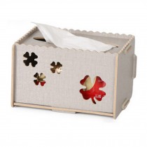 Creative Rectangle Wooden Tissue Holders Paper Napkin Box, Grey