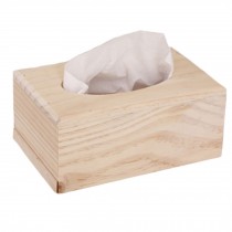 Wooden Tissue Box Paper Tissue Holder Facial Tissues Case/Container, Wood Color
