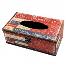 Retro Style Wooden Tissue Box Paper Tissue Holder Facial Tissues Container