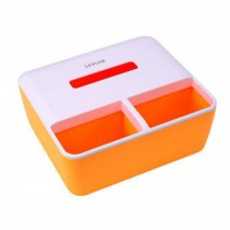 Multifuction Tissue Box Remote Control Holder Desk Organizer Home / Office, Orange