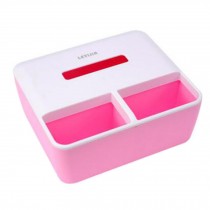 Creative Tissue Box Desk Organizer Remote Control Holder Multifuctional, Pink