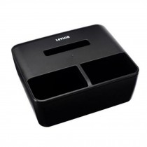 Creative Tissue Box Desk Organizer Remote Control Holder Multifuctional, Black