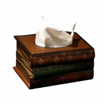 Continental Creative Book-shaped Wooden Tissues Holder Classic Book Home Decor