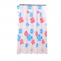 Water-Repellent Shower Curtain Liners With Blue Red Flowers(180CM*200CM)