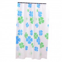Water-Repellent Shower Curtain Liners With Blue Green Flowers(180CM*200CM)