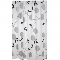 Shower Curtain Water-Repellent With Gray-Flowers Pattern (180*200cm)