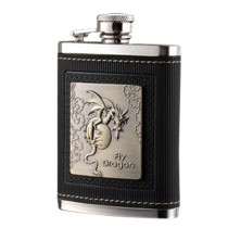 4oz Stainless Steel Hip-Flask Travel liquid Container MINI FLASK Dragon