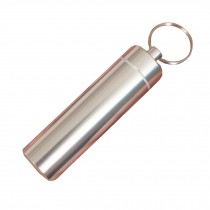 Small Compact Medicine Storage Keychain Pill Box Container,silvery C