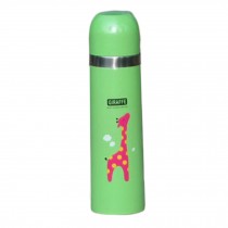 Cute Stainless Steel Vacuum Drink Bottle 500ML, Giraffe Pattern, Green