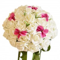 Beautiful Korean Style Bridal Wedding Bouquet Artificial Flowers,White