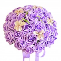 Korean Style Bridal Wedding Bouquet Beautiful Artificial Flowers,Purple
