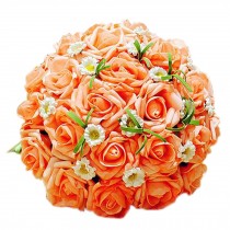 Beautiful Artificial Flowers Korean Style  Wedding Bouquet For Bride, Champage