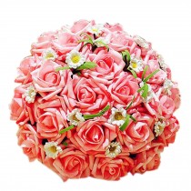 Beautiful Korean Style Wedding Bouquet Artificial Flowers For Bride, Pink