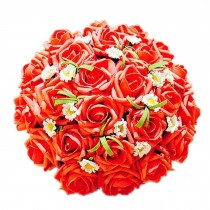 Beautiful Red Artificial Flowers Korean Style Wedding Bouquet For Bride