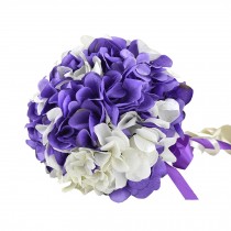 White & Purple Hydrangea Bridal Wedding Bouquet Flower Bouquet Artificial Flower