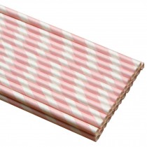 100pcs Colored Decorative Paper Straws Disposable Drinking Straws,Pink Stripe