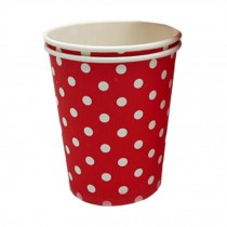 8.25 oz White Dots Coffee Paper Cup Paper Cup Disposable 50 Count, Red