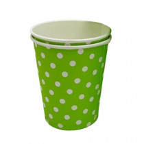 8.25 oz 50 Count Coffee Paper Cup Disposable Paper Cup White Dots, Green