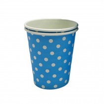 50 Count  8.25 oz Blue Disposable Paper Cup Coffee Paper Cup White Dots