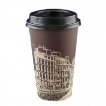 16 oz Creative Disposable Coffee Paper Cup With Lids 50 Count, No.4