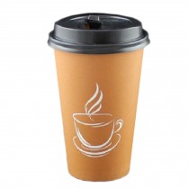 50 Count 16 oz Coffee Paper Cup Insulated Paper Coffee Cups With Lids