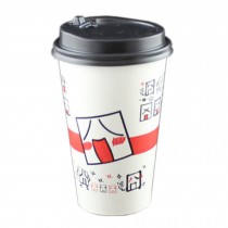 16 oz Printed Takeaway Coffee Cups Disposable Coffee Cups 50 Count, A