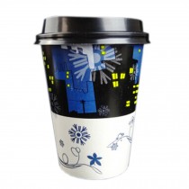 16 oz Disposable Paper Coffee Cups With Lids Pack Of 50, B