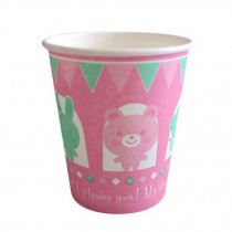 Bear Pattern Water Cup Beverages Paper Cup Disposable Paper Cup 60PCS,Pink