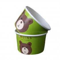 Frozen Dessert Supplies 5 oz Colors Paper Ice Cream Cups Disposable100 Count, bear