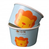 Frozen Dessert Supplies 5 oz Colors Paper Ice Cream Cups Disposable100 Count, lion