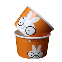 Frozen Dessert Supplies 5 oz Colors Paper Ice Cream Cups Disposable100 Count,rabbit