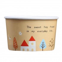 Frozen Dessert Supplies 5 oz Paper Ice Cream Cups Disposable 100 Count Full of Fun Colors Cups,beige