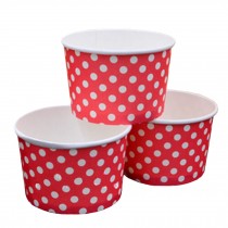Frozen Dessert Supplies Ice Cream Cups Disposable  Fun Colors  Paper Cups 100 Count??red,5 oz