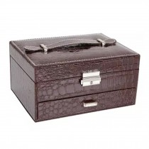 Elegant Armoire Jewelry Cabinet Box Jewelry Organizer 20*16*11CM,Brown