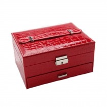 Elegant Armoire Jewelry Cabinet Box Jewelry Organizer 20*16*11CM,Red
