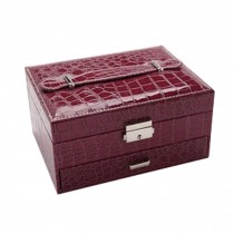 Elegant Armoire Jewelry Cabinet Box Jewelry Organizer 20*16*11CM,Purplish Red