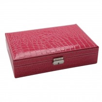 Elegant Armoire Jewelry Cabinet Box Jewelry Organizer 28*19*7CM,Rose Red