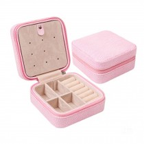 Hand-Held Armoire Jewelry Cabinet Box Jewelry Organizer 10*10*5CM,Pink