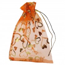 Pack of 100 Organza Drawstring Gift Bag For Party/Game/Wedding Orange 13*18CM