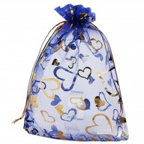 Pack of 100 Organza Drawstring Gift Bag For Party/Game/Wedding Deep Blue 13*18CM