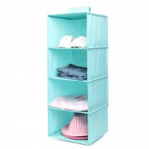 Durable Hanging Clothes Storage Box Home Decor Organizer(4 Shelf),Dot/Mint Green