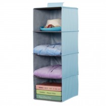 Durable Hanging Clothes Storage Box Home Decor Organizer(4 Shelf),Dark Blue
