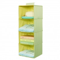 Durable Hanging Clothes Storage Box Home Decor Organizer(4 Shelf),Matcha Green