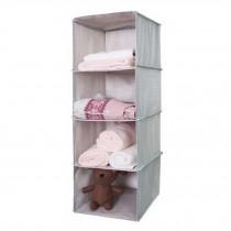 Durable Hanging Clothes Storage Box Organizer Home Decor(4 Shelf),Dot/Green
