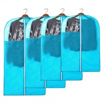 4 PCS Fashion Garment Bags Clothing Dustproof Bag Set Clothes Dust Cover Blue