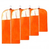 4 PCS Fashion Garment Bags Clothing Dustproof Bag Set Clothes Dust Cover Orange