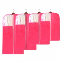 4 PCS Fashion Garment Bags Clothing Dustproof Bag Set Clothes Dust Cover Red