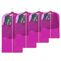 4 PCS Fashion Garment Bags Clothing Dustproof Bag Set Clothes Dust Cover Purple